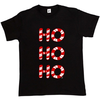 ขายดี เสื้อยืดลําลอง แขนสั้น พิมพ์ลาย HO HO HO Candy Canes Christmas สีดํา แฟชั่นสําหรับผู้ชาย 2023 875764