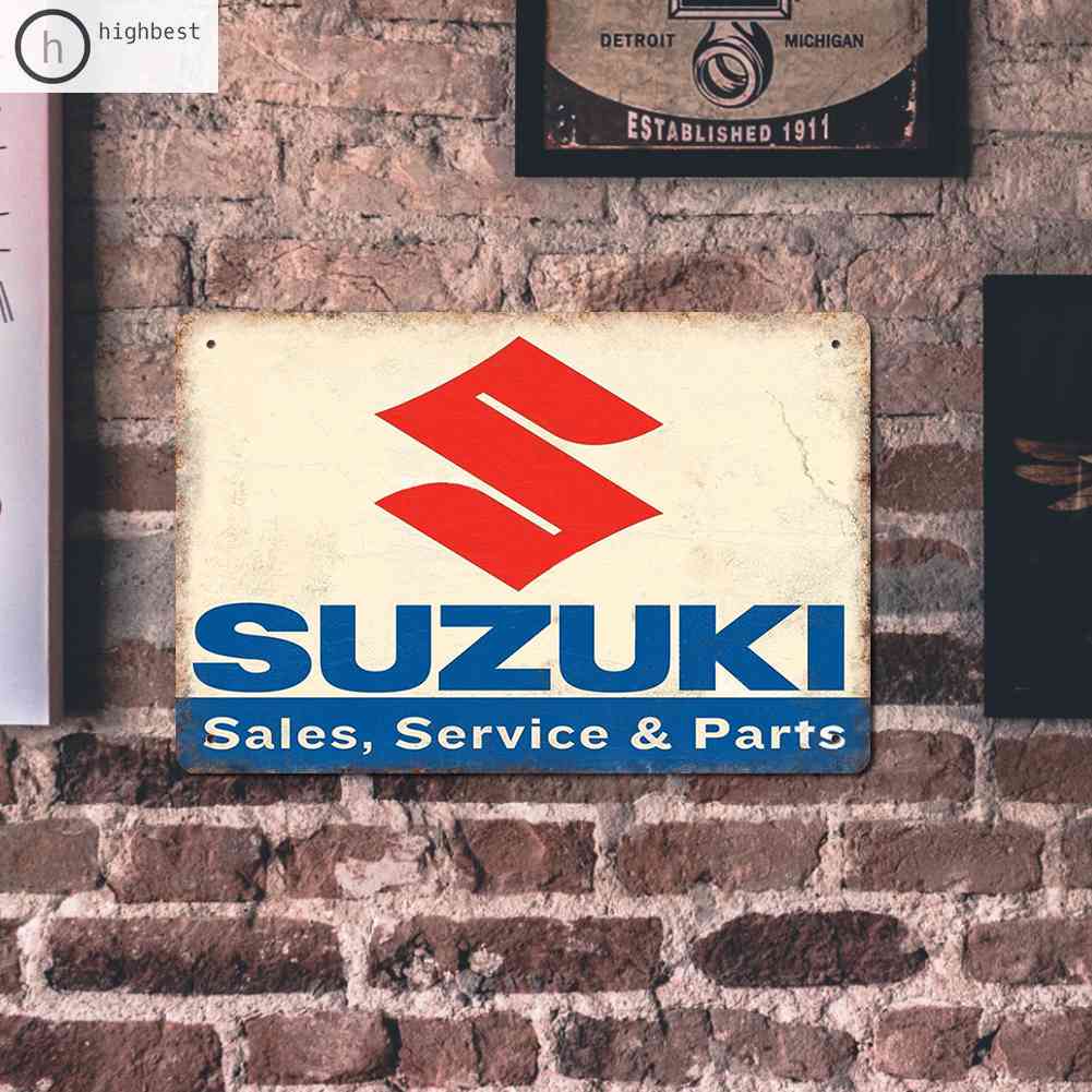 Suzuki ป้ายโลหะดีบุก สไตล์วินเทจ สําหรับตกแต่งผับ บาร์ โรงรถ