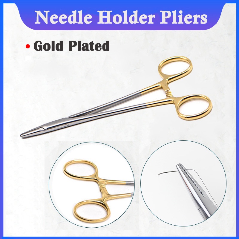 ผู ้ ถือเข ็ มทันตกรรมคีมเยอรมันนํามาใช ้ ใหม ่ สแตนเลสชุบทองจับทันตกรรม Forcep