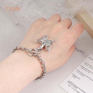 Lxsm สร้อยข้อมือ ลายผีเสื้อ ขี้เถ้า ปรับได้