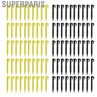 Superparis Outdoor Beach Spike Plastic Tent Peg Serrated Design High Strength ABS 5.5in Excellent Holding Power for Camping