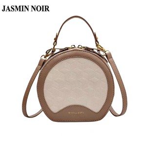 Jasmin NOIR กระเป๋าถือ กระเป๋าสะพายไหล่ ทรงกลม ขนาดเล็ก ลายสก๊อต สไตล์เรโทร สําหรับสตรี