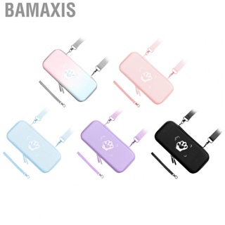 Bamaxis Hard Protective Cover  PU Leather Portable Large Cute Paw Carrying Case with Shoulder Strap Hand Rope for Game Console Accessories