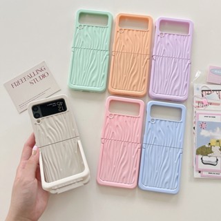 เคสโทรศัพท์มือถือแข็ง กันกระแทก ลายคลื่นน้ํา สีแคนดี้ สําหรับ Samsung Galaxy Z Flip 4 5G Z Flip 3