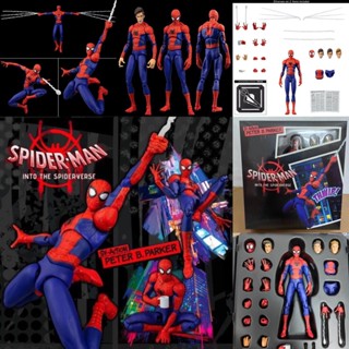 โมเดลฟิกเกอร์ Into The Spiderverse Mafex SV-Action Spiderman Peter Parker Spider-man (miles Morales) ของเล่นสําหรับเด็ก