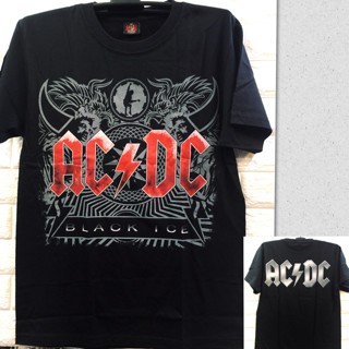 เสื้อยืดแขนสั้น พิมพ์ลายร็อคน้ําแข็ง Acdc สีดํา