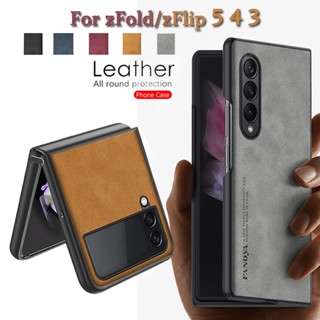 เคสโทรศัพท์หนัง TPU ฝาพับ กันกระแทก หรูหรา สําหรับ Samsung Z Fold 4 Flip 5 zfold zflip 3 5G