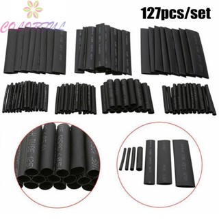 【COLORFUL】Heat Shrink Tube 127 Pcs 2-13mm Tubing Wire Wrap Accessories Black Car