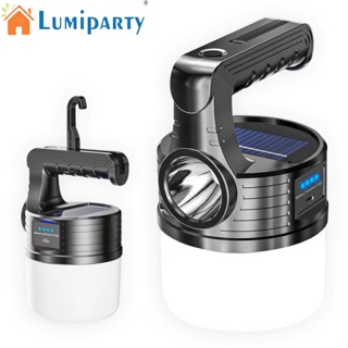 Lumiparty ไฟฉายฉุกเฉิน Led พลังงานแสงอาทิตย์ 3 โหมด ชาร์จ Usb สําหรับตั้งแคมป์กลางแจ้ง