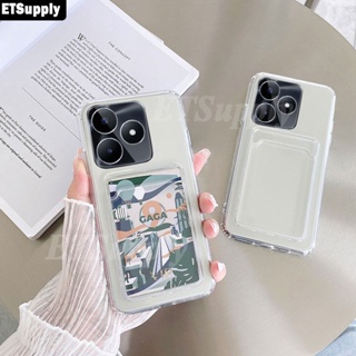 เคสโทรศัพท์มือถือแบบใส พร้อมช่องใส่บัตร เหรียญ สําหรับ Realme C55 C35 C51 C53 C53 C55 C35 C51