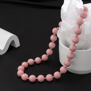 ซาน* แฮนด์เมดสีชมพูลูกปัดสร้อยคอปกที่เรียบง่ายสร้อยคออารมณ์เค้นคอเครื่องประดับแฟชั่นกระดูกไหปลาร้าโซ่วันเกิด
