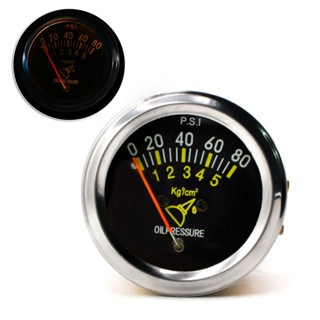 ⚡READYSTOCK⚡Oil Press Pressure Gauge Meter 0 ~ 80 PSI Black Replacement 2 inch 52mm