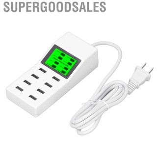 Supergoodsales USB  Adapter Automatic Identification Technology LCD 8 Port Power US Plug AC100‑240V