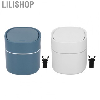 Lilishop Mini Desktop Trash Can Debris Storage Cleaning Can With Lid For Coffee Table D