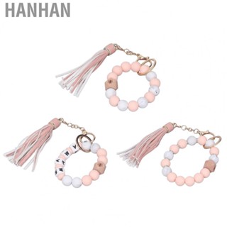 Hanhan Key Ring Bracelet  Keychain Bracelet Tassels Silicone Beads  for Shopping