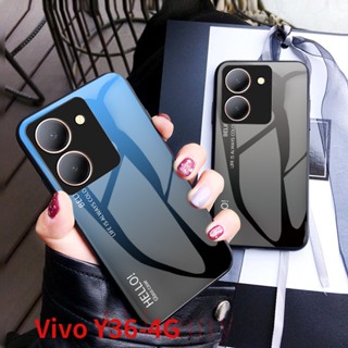 เคสโทรศัพท์มือถือแบบแก้วแข็ง ไล่โทนสี สําหรับ Vivo Y36 Y 36 4G 5G VivoY36