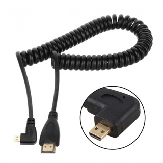 Xiwai สายเคเบิล Micro HDMI เป็น HDMI ตัวผู้ 90 องศา สําหรับโทรศัพท์มือถือ แท็บเล็ต กล้อง