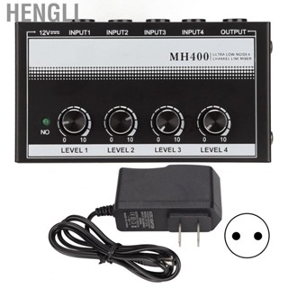 Hengli 4 Channel Line Mixer Compact Stereo Low Noise Portable Line Mixer for Clubs and Bars 100‑240V