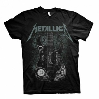 ขายดี เสื้อยืดลําลอง สําหรับผู้ชาย แขนสั้น พิมพ์ลาย Kirk Hammett Ouija Guitar Rock Metal Band 505192