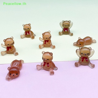 Peacellow แดชบอร์ดเรซิ่นเรืองแสง รูปการ์ตูนหมีน่ารัก สร้างสรรค์ สําหรับตกแต่งบ้าน 2 ชิ้น