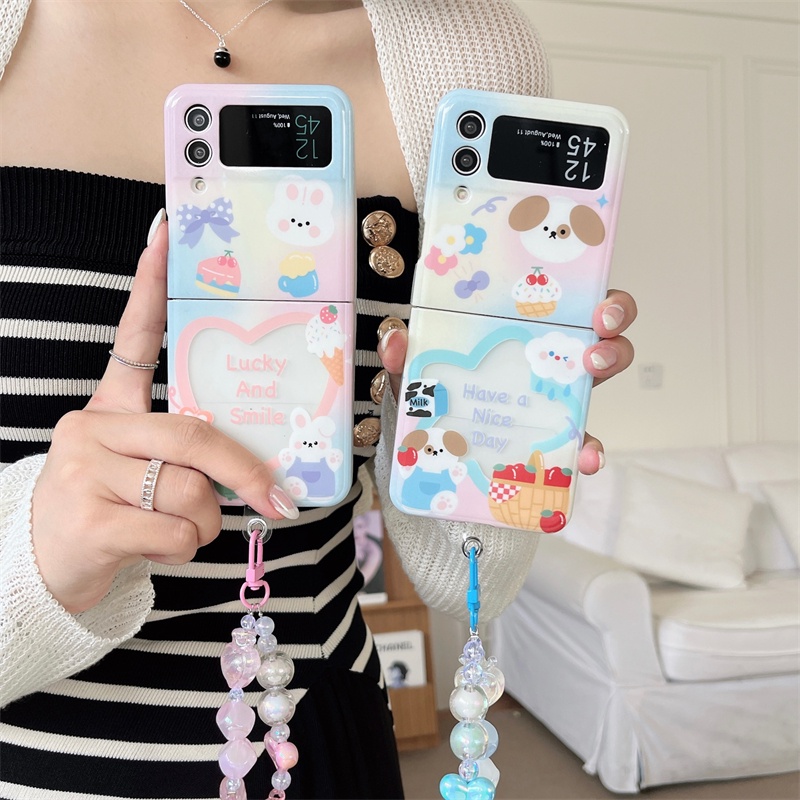 Samsung Z Flip6 4 3 5 Flip 5G ใหม่จี้กรณี IMDLucky และ Smile รวมทุกอย่างป้องกันความคิดสร้างสรรค์ปลอกสําหรับ Samsung Galaxy Z Flip Cover