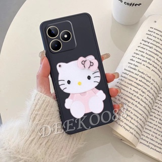 เคสโทรศัพท์มือถือ TPU แบบนิ่ม ลายการ์ตูนแมว KT สีชมพู สําหรับ Realme C53 C55 NFC 10 Pro+ Pro 5G Coca-Cola Edition GT NEO 5 SE 4G Plus