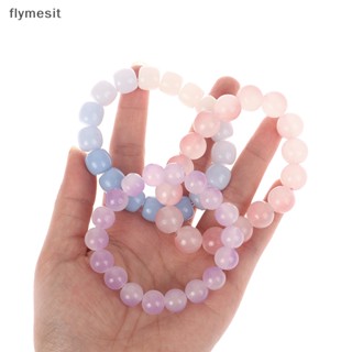 Flymesit สร้อยข้อมือ ประดับลูกปัดหยก สีขาว สําหรับผู้หญิง