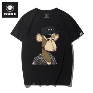 【พร้อมส่ง】Bored Ape เสื้อยืดแขนสั้น ผ้าฝ้ายแท้ พิมพ์ลายลิง NFT แฟชั่นหรูหรา สําหรับผู้ชาย และผู้หญิง