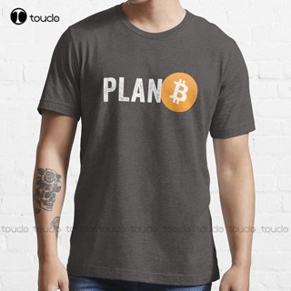 เสื้อยืด พิมพ์ลาย Plan B Bitcoin Crypto Cryptocurrency Cash Mining Code 80S ขนาดใหญ่ สําหรับผู้ชาย วัยรุ่น