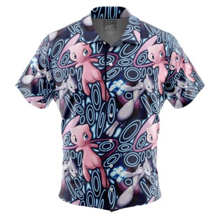 เสื้อเชิ้ต ลายโปเกม่อน Mew x Mewtwo สไตล์ฮาวาย