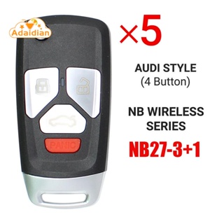 Keydiy NB27-4 KD รีโมตกุญแจรถยนต์ 4 ปุ่ม สําหรับโปรแกรมเมอร์ Audi Style for KD900 KD-X2 KD MINI KD-MAX 5 ชิ้น