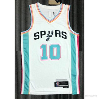 เสื้อกีฬาแขนกุด ลายทีม NBA Jersey San Antonio Spurs No.10 DeROZAN 75th City Edition สีขาว สไตล์คลาสสิก สําหรับผู้ชาย และผู้หญิง