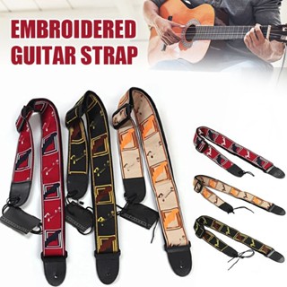 New 1pc Embroidered Guitar Strap for Electric Acoustic Guitar Bass Ukulele