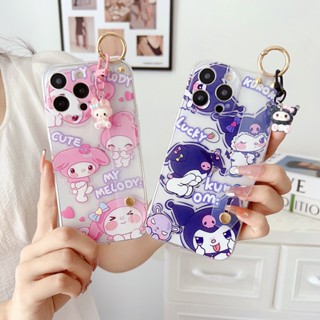 Yiki|เคสโทรศัพท์มือถือ TPU แบบนิ่ม ลายการ์ตูน Kuromi My Melody พร้อมสายคล้อง สําหรับ Huawei Mate 50 40 30 20 Pro 40 Pro Plus 20X 10 Pro 10