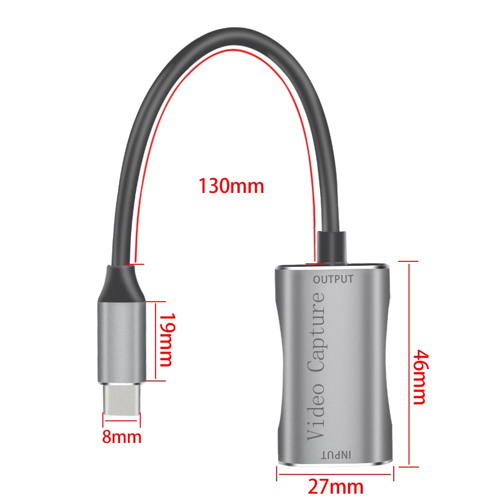 Feichao ประเภท C อะแดปเตอร์การ์ดจับภาพวิดีโอ HDMI เข้ากันได้กับ 1080P Video Grabber กล่องสําหรับ Macbook PS4 5 XBox เกมกล้องบันทึก
