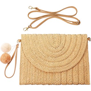 ฟางกระเป๋าสะพายกระเป๋าคลัชฟางกระเป๋ากางเกง Crossbody ถุงกระเป๋าทำมือ Woven ถุงหวายสำหรับผู้หญิงกระเป๋าสตางค์