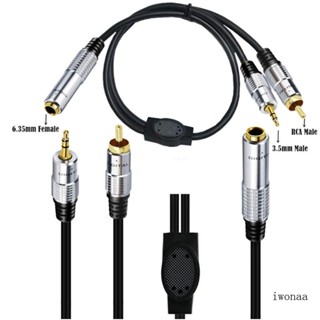 Iwo RCA Male to 6 35 มม. Female Splitter Cable Splitter Cable Splitter Converter สายเคเบิลลําโพง