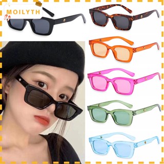 Moilyth แว่นตากันแดด ทรงสี่เหลี่ยมผืนผ้า วินเทจ กรอบสี่เหลี่ยม ป้องกัน UV400 สําหรับผู้หญิง