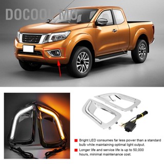 Docool Mo ไฟวิ่งกลางวัน 2 ชิ้นสองสีพร้อมไฟเลี้ยว Fit สำหรับ Nissan Navara NP300 15-18