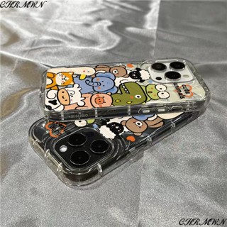 เคสโทรศัพท์มือถือนิ่ม กันกระแทก ลายสัตว์น่ารัก เรียบง่าย สําหรับ Iphone Apple 12max 14pro 8 13 11 QZD9 7