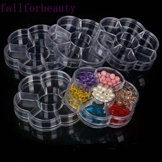 FALLFORBEAUTY กล่องพลาสติก ลายดอกไม้ พร้อมฝาปิด สําหรับใส่เครื่องประดับ ทําเล็บ