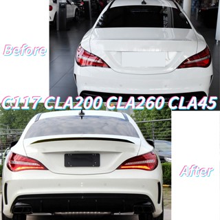 ปีกสปอยเลอร์หลังคารถยนต์ สีดําเงา สําหรับ Mercedes Benz CLA Class AMG 2013-2019 C117 CLA200 CLA260 CLA45