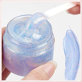 Luminous Glitter Powder เลื่อมเจลครีมช้อน Body Face ผม Highlight Glitter เลื่อมกันน้ำติดทนนานปาร์ตี้แต่งหน้า 50g JOYFEEL