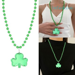 Inf St Patricks Day Shamrock ลูกปัด สร้อยคอ เครื่องประดับ ตกแต่งปาร์ตี้ โปรดปราน