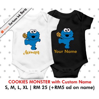 ชุดรอมเปอร์เด็กทารก [BAJU BAYI] (UNISEX) - คุกกี้มอนสเตอร์ เพิ่มชื่อที่กําหนดเอง I8CI