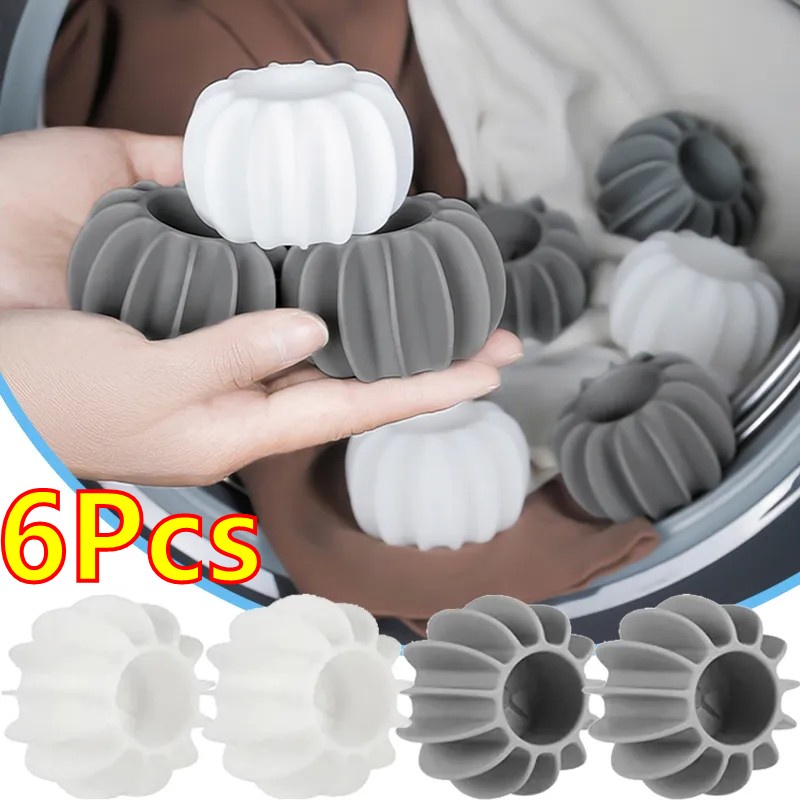 6 ชิ้นแบบพกพา Anti-Tangle การปนเปื้อนลูกซักผ้า/สกปรกคอลเลกชันทําความสะอาด Ball/Reusable TPR/ซิลิโคนMagicซักรีดลูก/เครื่องซักผ้ากรองกําจัดขน Catcher – โปรปัง