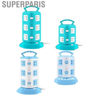 Superparis Power Strip Tower  Space Saving ABS 220V 10A Upright Portable Socket Outlet Safe  for Home