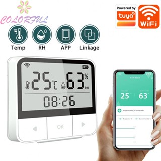 【COLORFUL】Thermometer 70*70*28mm Wifi Display Durable Heating/Cooling Home Humidity