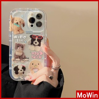 Mowin - เข้ากันได้สำหรับ เคสไอโฟน เคสไอโฟน11 เคส iphone 11 เคสไอโฟนกรอบรูปถุงลมนิรภัย TPU นุ่มใสน่ารักสัตว์เล็กสุนัขกระต่ายเข้ากันได้กับ iPhone 13 Pro max 12 Pro Max 11 xr xs max 7Plus 8Plus