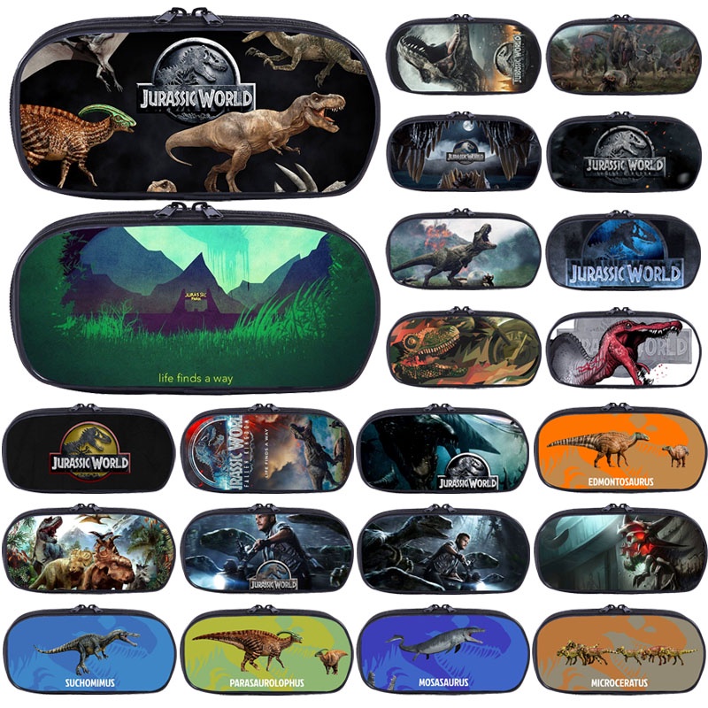 Jurassic World กระเป๋าดินสอ กระเป๋าเครื่องเขียน พิมพ์ลาย 3D อเนกประสงค์ สําหรับเด็กนักเรียนประถม
